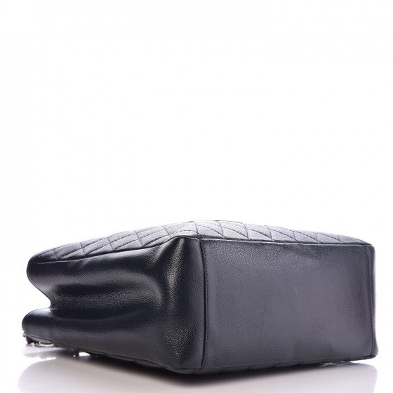 Caviar Quilted Grand Shopping Tote GST Dark Navy Blue