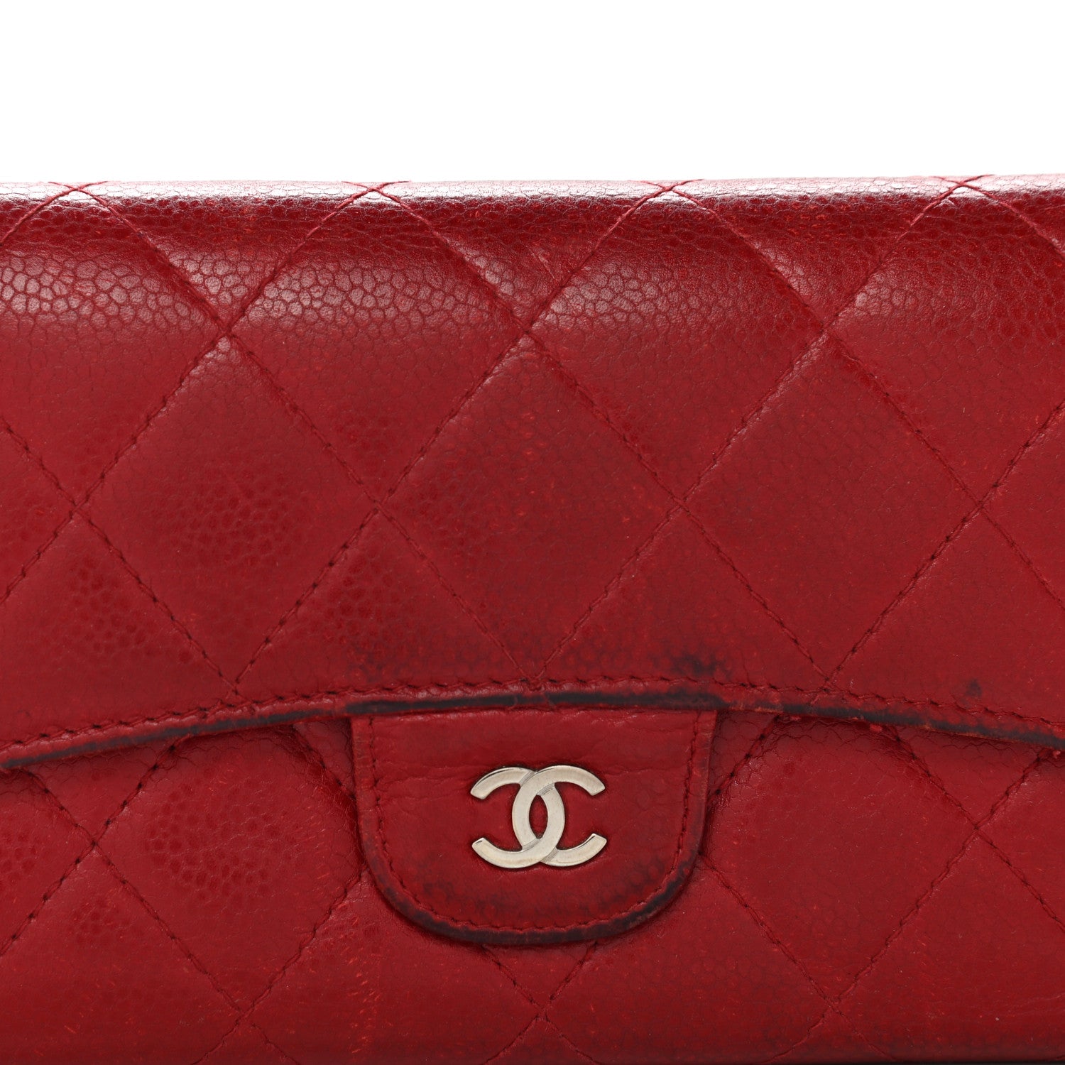 Chanel Caviar Quilted Medium Flap Wallet Red 9 of 19