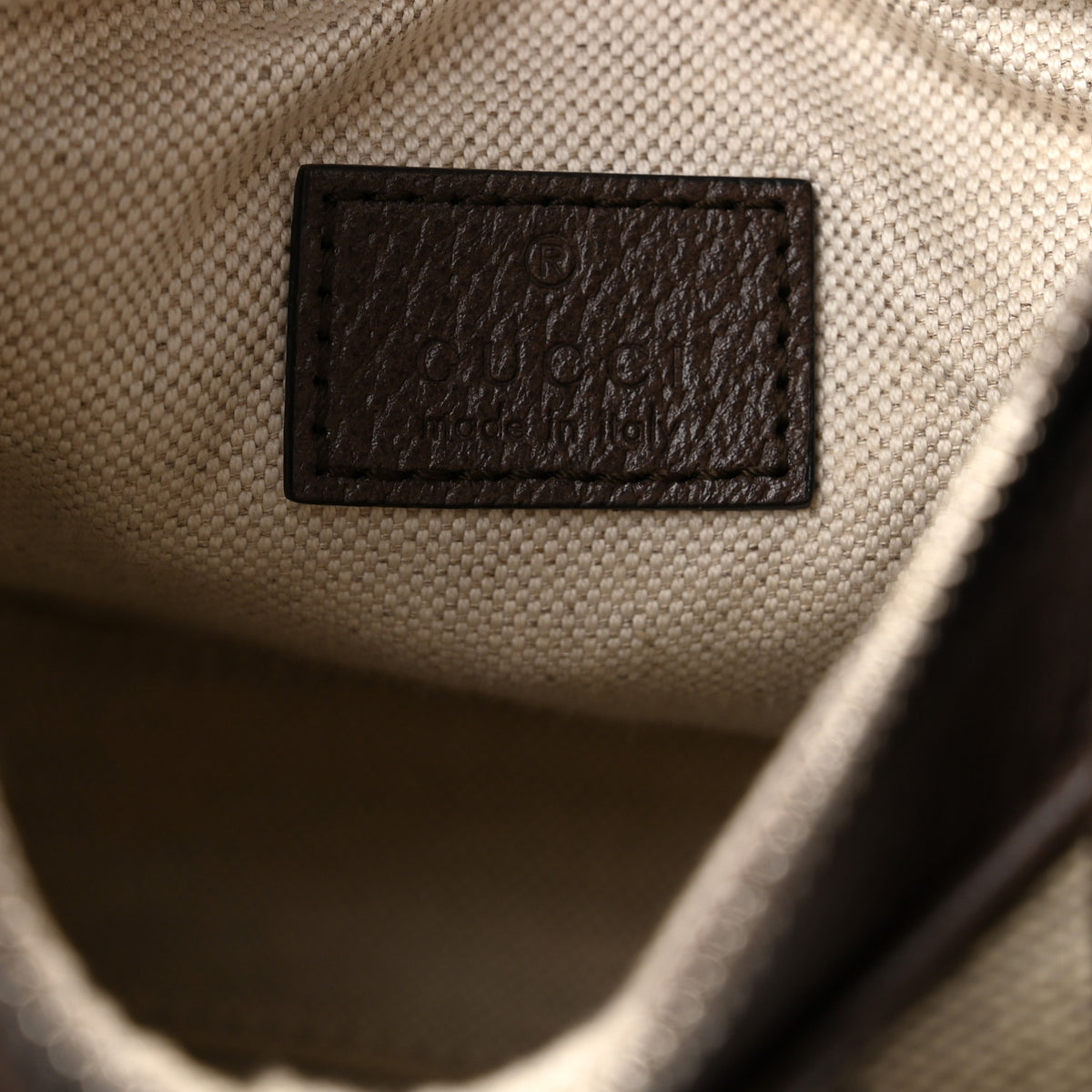 GG Supreme Monogram Textured Calfskin Web Small Attache Shoulder Bag Beige Ebony New Acero