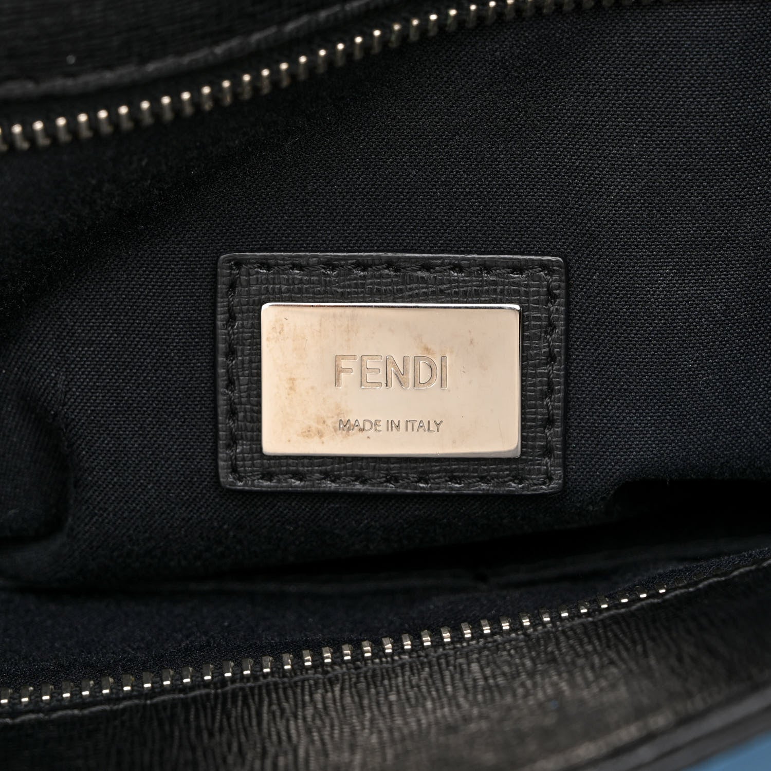 Fendi Vitello Elite Cuoio Monster Buggies Medium Roll Tote Blue Royal Black 6 of 11