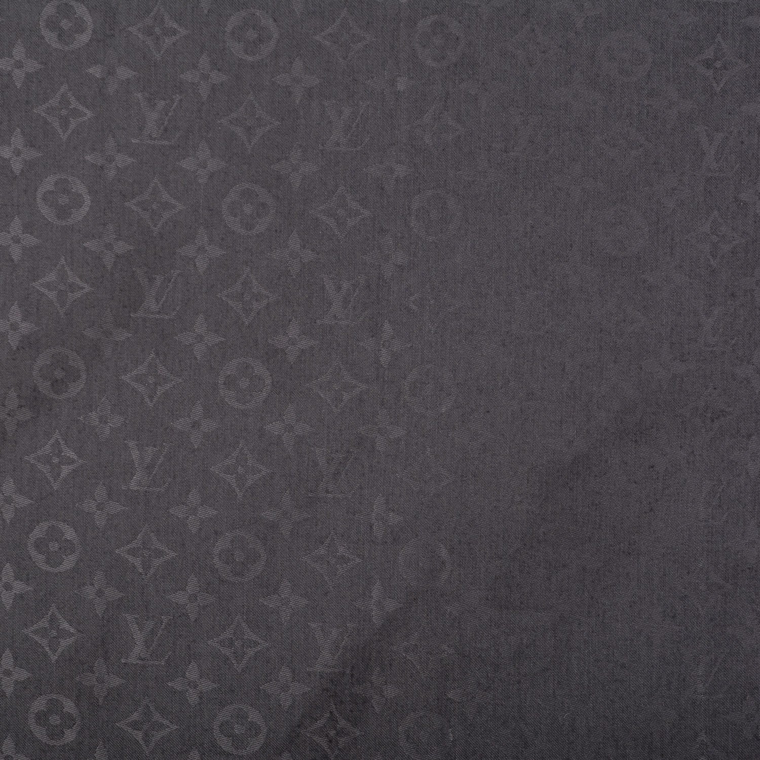 Louis Vuitton Silk Wool Monogram Shawl Charcoal Grey 1 of 5