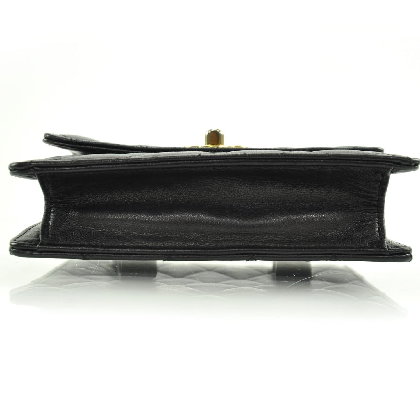 Lambskin Quilted Flap Belt Black