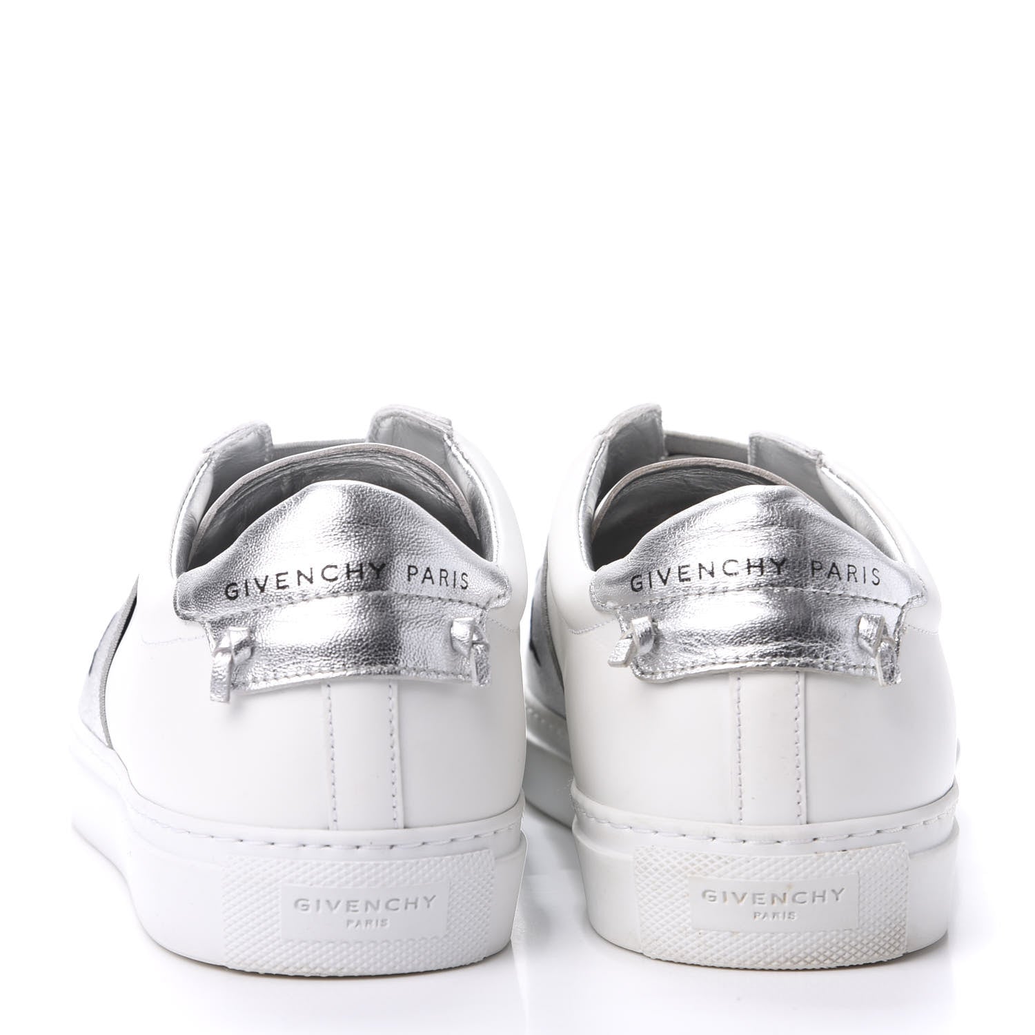 Givenchy Calfskin Band Logo Womens Urban Street Sneakers 40 Argent 5 of 10