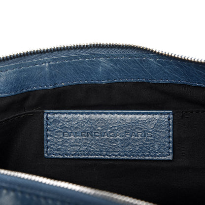 Balenciaga Agneau Arena Classic Silver Hardware Large Clip Bleu Mineral 6 of 10