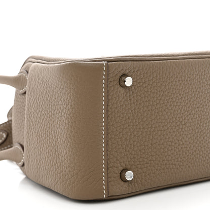 Hermes Taurillon Clemence Mini Lindy 20 Etoupe 9 of 11