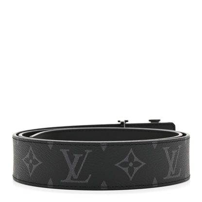 Louis Vuitton Calfskin Monogram Eclipse 35mm LV Initiales Reversible Belt 85 34 2 of 5