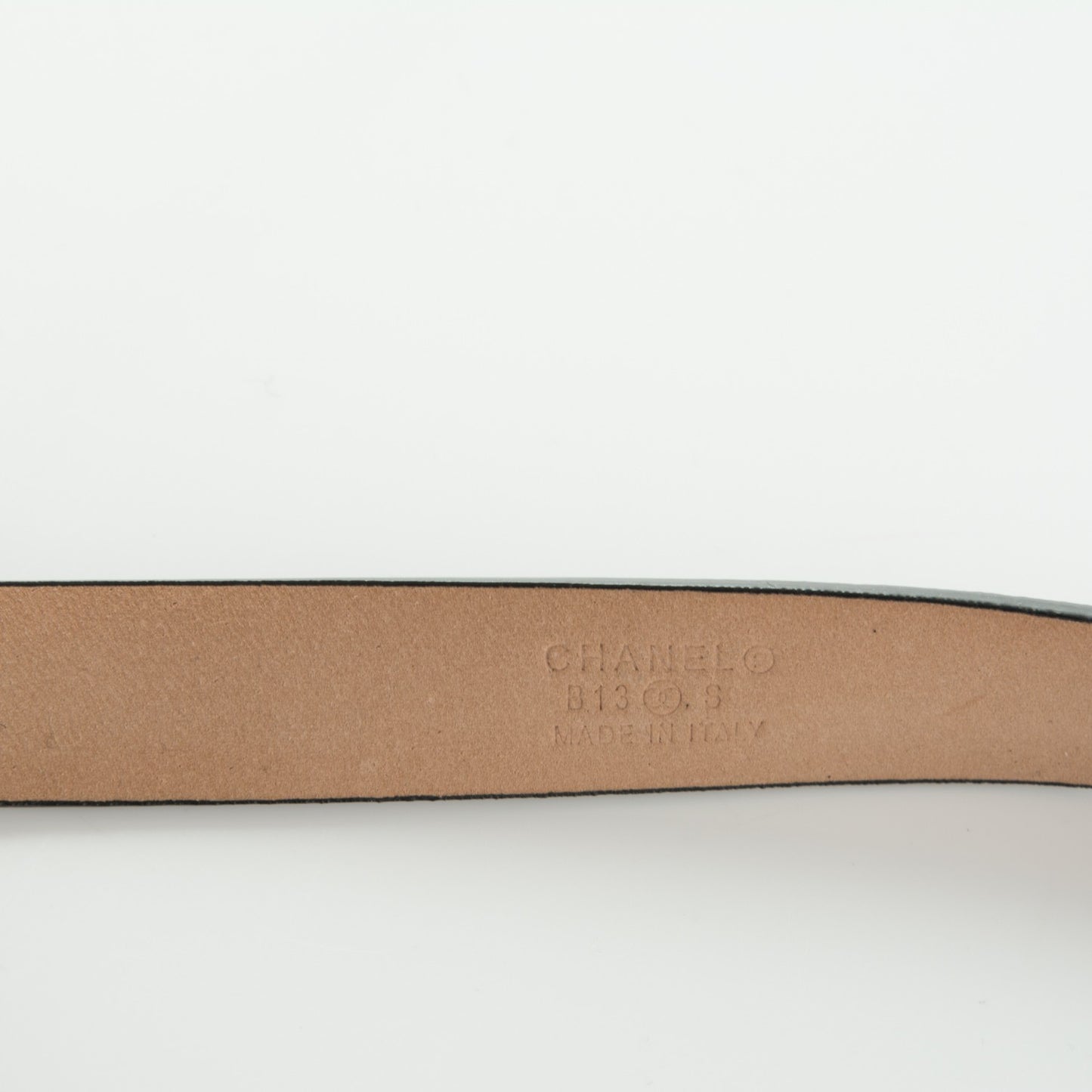Lambskin CC Logo Skinny Belt 80 32 Black
