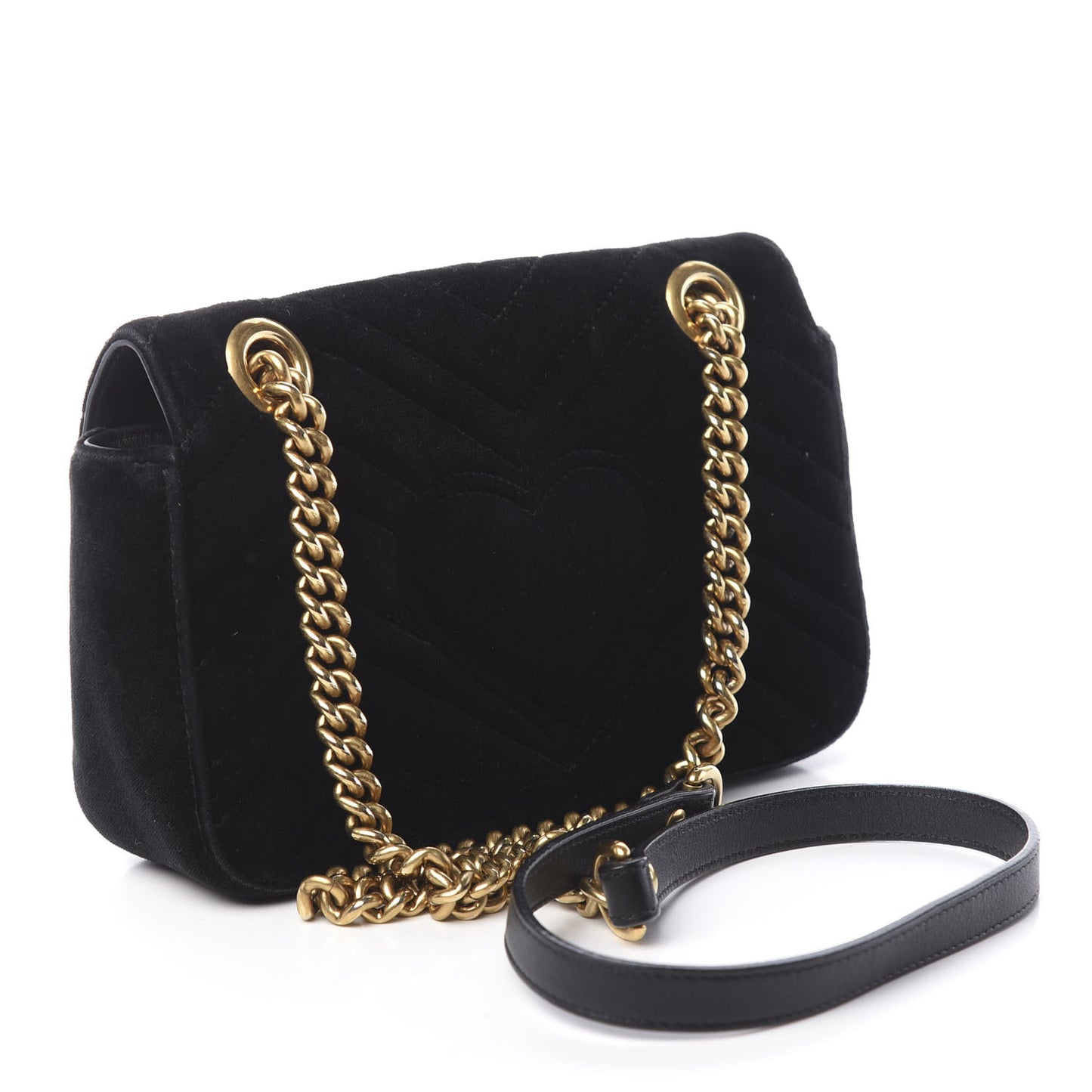 Velvet Matelasse Mini GG Marmont Shoulder Bag Black