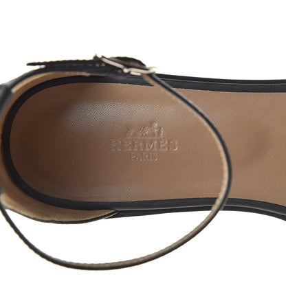 Hermes Calfskin Santorini Sandals 41 Black 7 of 8