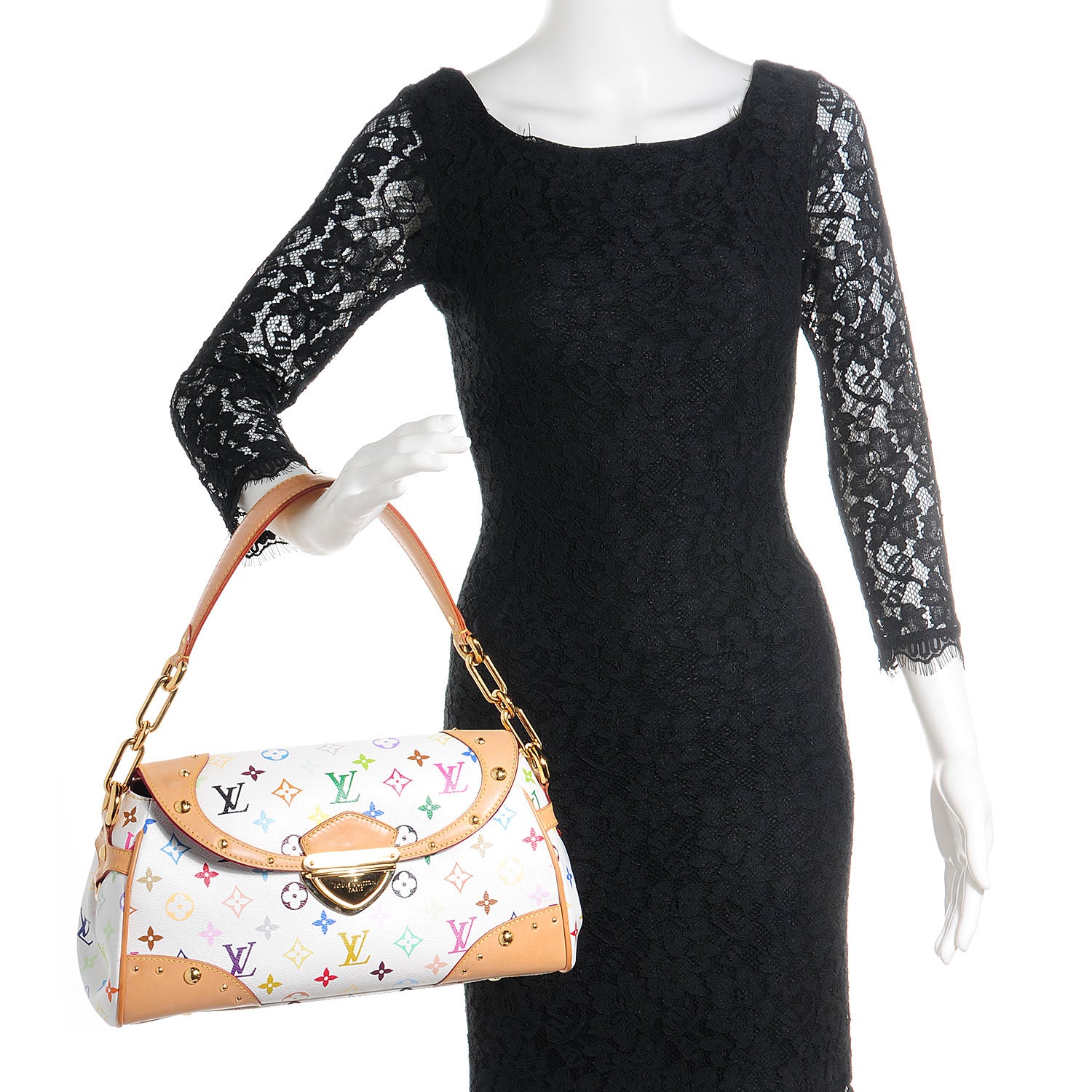 Louis Vuitton Monogram Multicolor Beverly MM White 2 of 7
