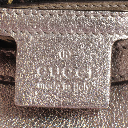 Gucci Leather Medium Britt Hobo Metallic Gold 6 of 7