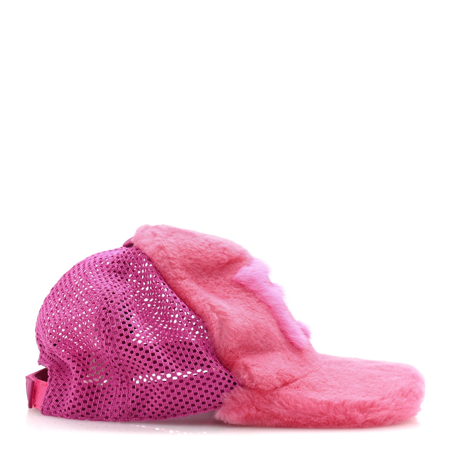 Cotton Shearling FF Baseball Hat M Fucshia