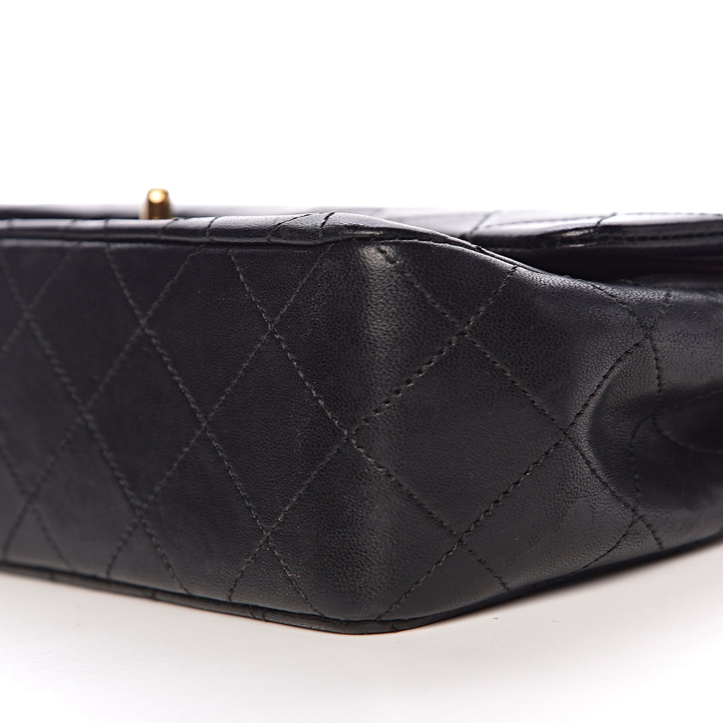 Lambskin Quilted Small Double Flap Black