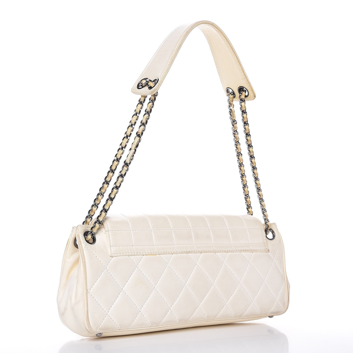 Chanel Lambskin Square Quilted Single Flap White 3 of 14