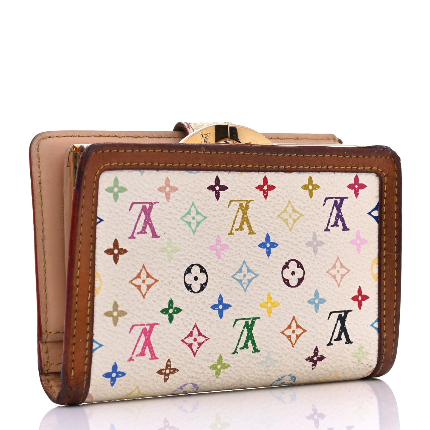 Monogram Multicolor French Purse Wallet White