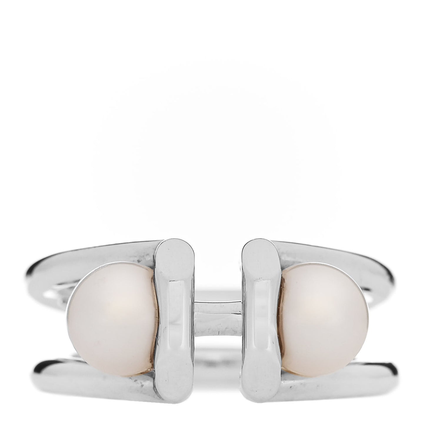 Sterling Silver Pearl HardWear Double Pearl Ring 49 5