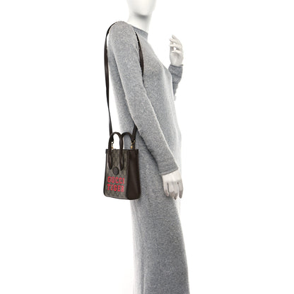 Gucci GG Supreme Monogram Textured Dollar Calfskin Web Gucci Tiger Mini Retro Interlocking G Tote Bag Beige Ebony Live Red New Shamarock New Acero 2 of 9