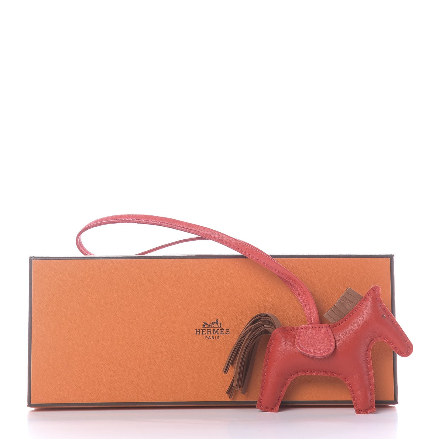 Milo Lambskin Grigri Rodeo Horse Bag Charm PM Rouge Indien Gold Bougainvillea