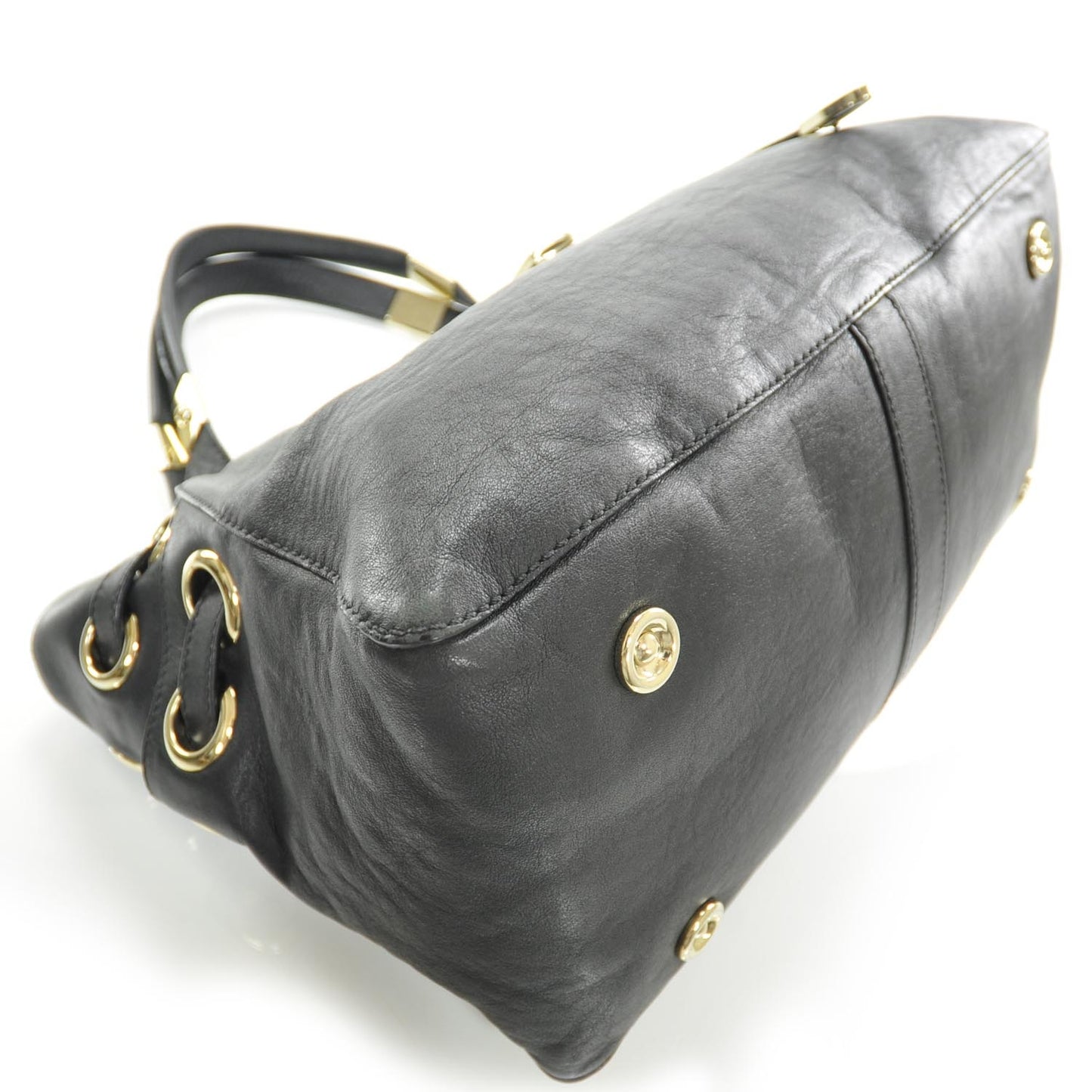 Leather Radiant Hobo Black