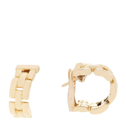 Cartier 18K Yellow Gold Panthere Maillon Earrings 1 of 6