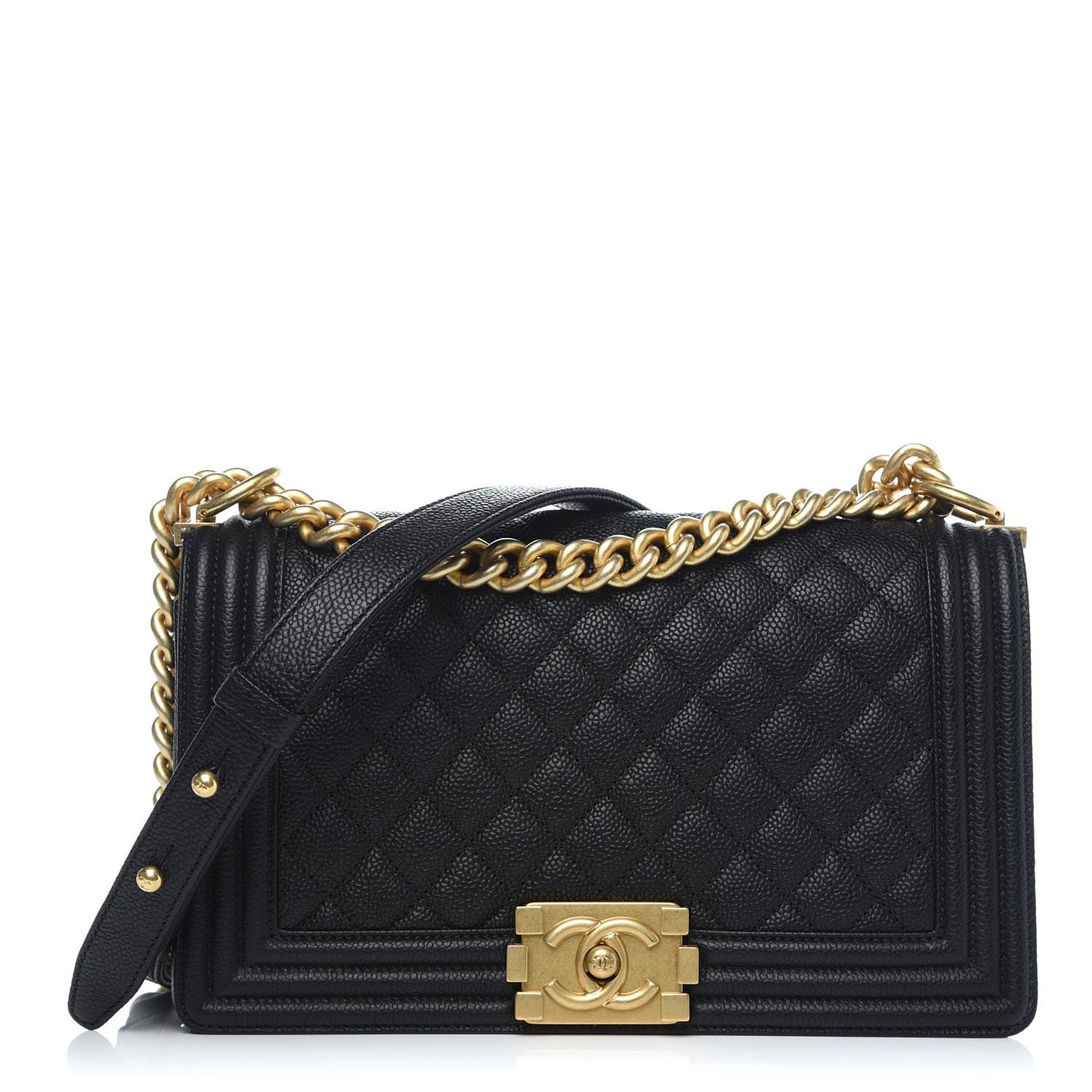 Caviar Quilted Medium Boy Flap Black