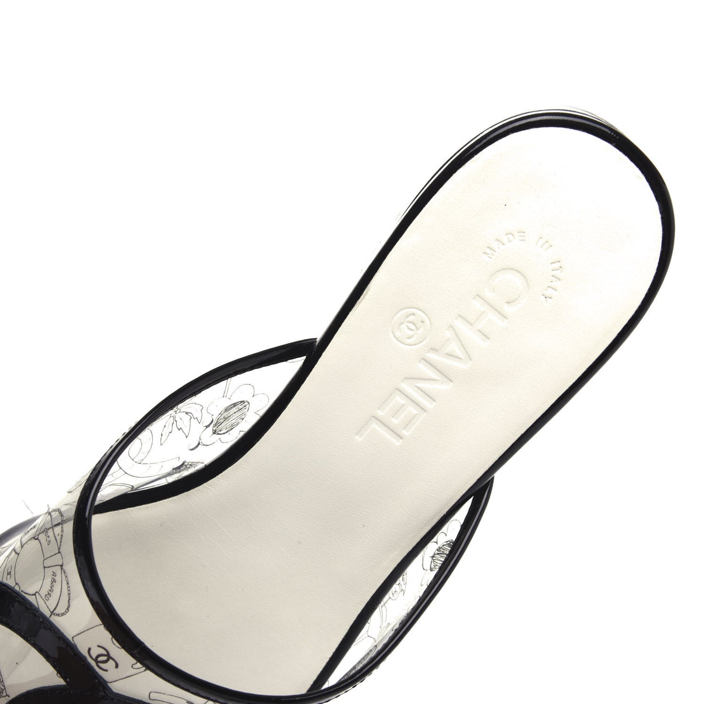 Patent PVC CC Sandal Mule 39 Black