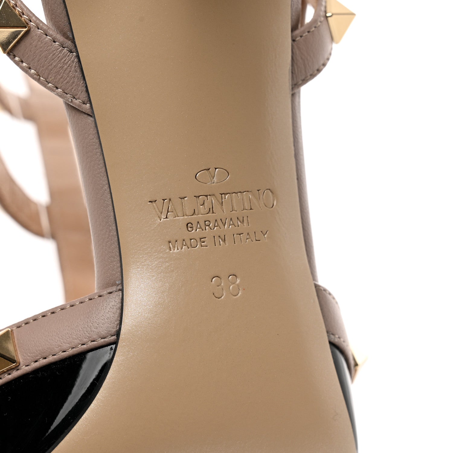 Valentino Garavani Patent Nappa Rockstud Ankle Strap 65mm Pumps 38 Black Poudre 6 of 8