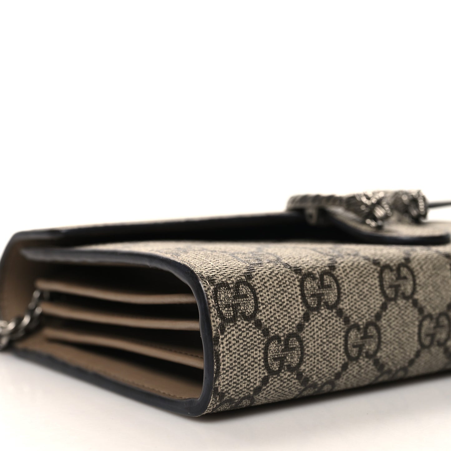 GG Supreme Monogram Mini Dionysus Chain Wallet Beige Taupe