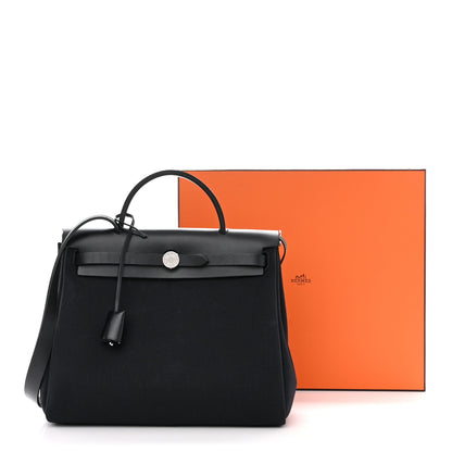 Hermes Military Toile Vache Hunter Herbag Zip Retourne 31 PM Black 13 of 13