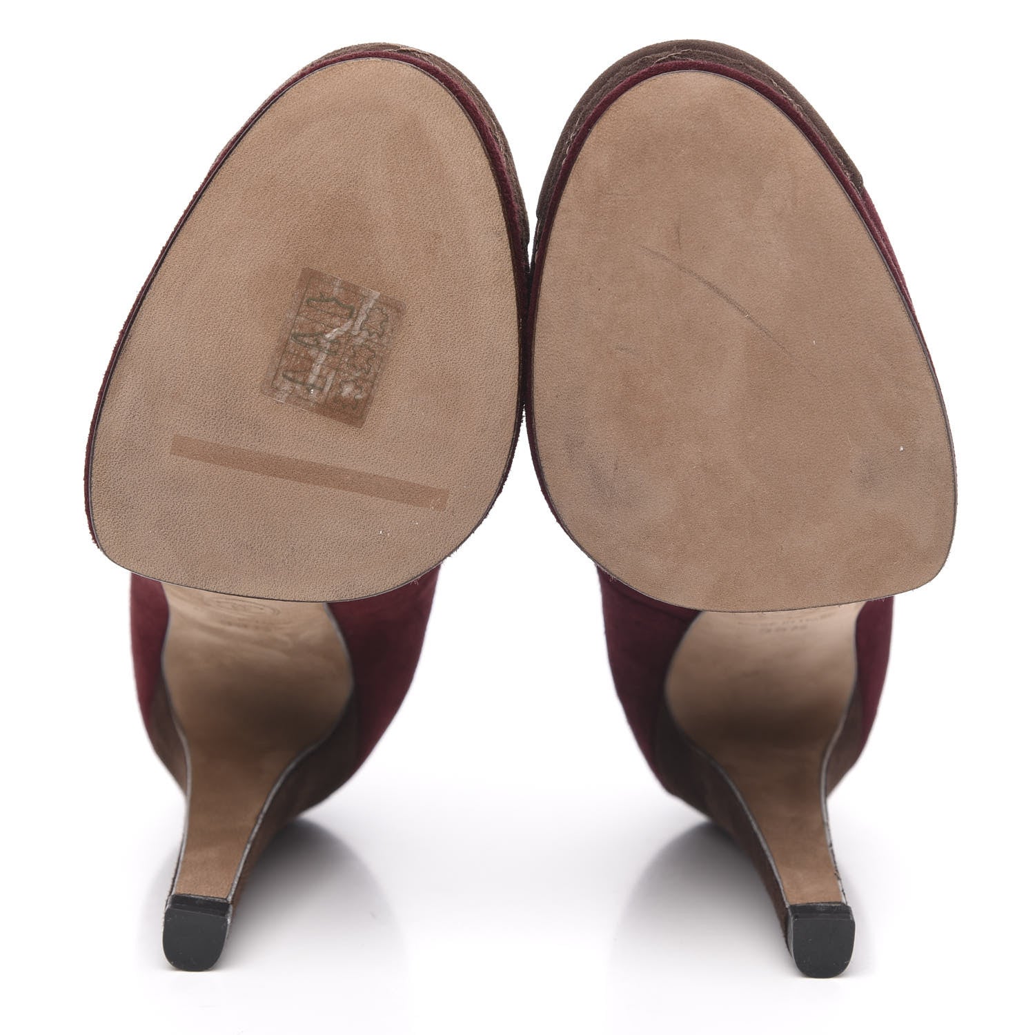 Chanel Suede Cap Toe CC Platform Pumps 36.5 Burgundy Brown 5 of 8