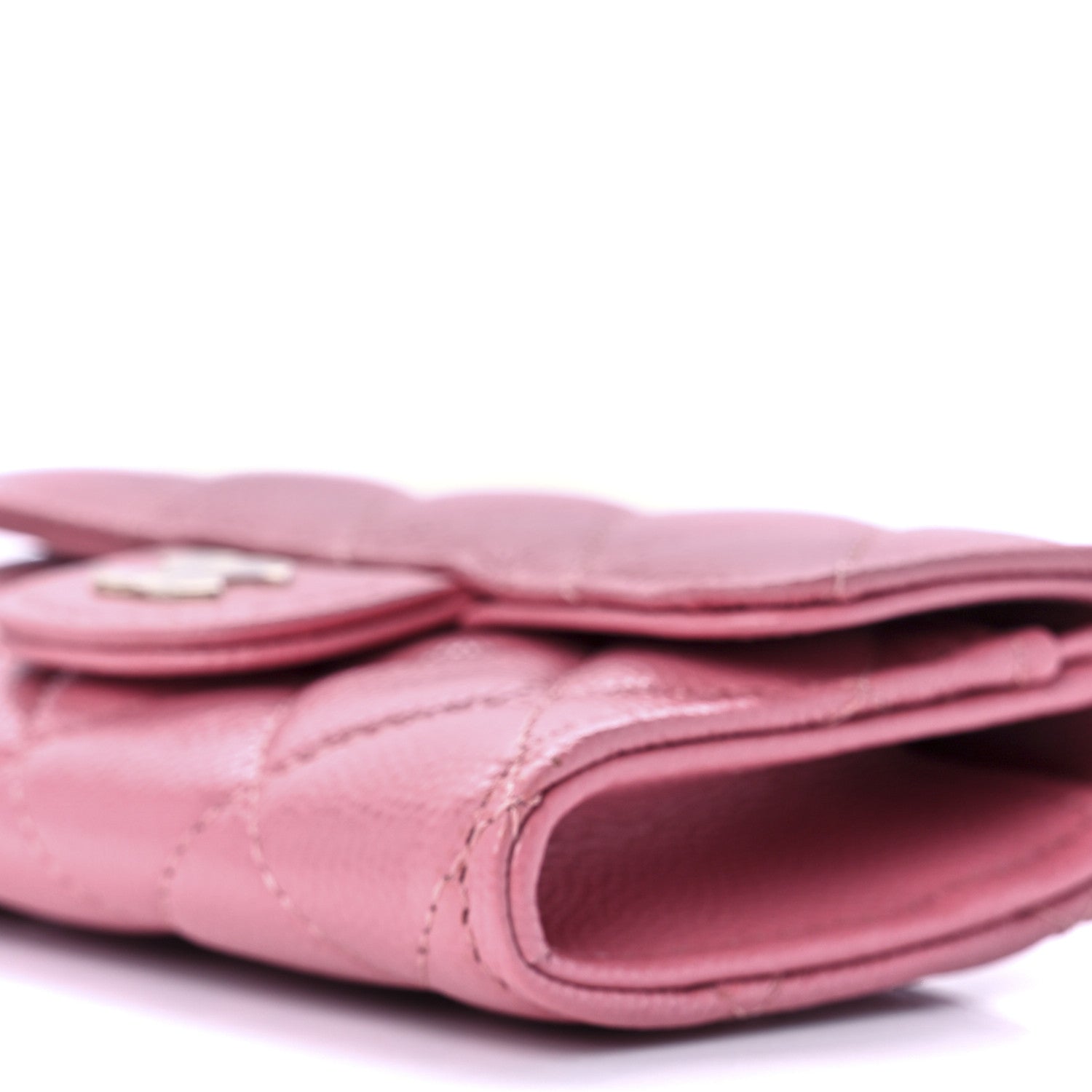 Chanel Caviar Quilted Flap Card Holder Wallet Pink 9 of 10