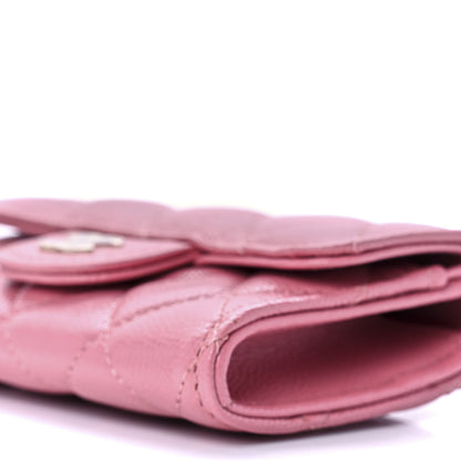 Chanel Caviar Quilted Flap Card Holder Wallet Pink 9 of 10
