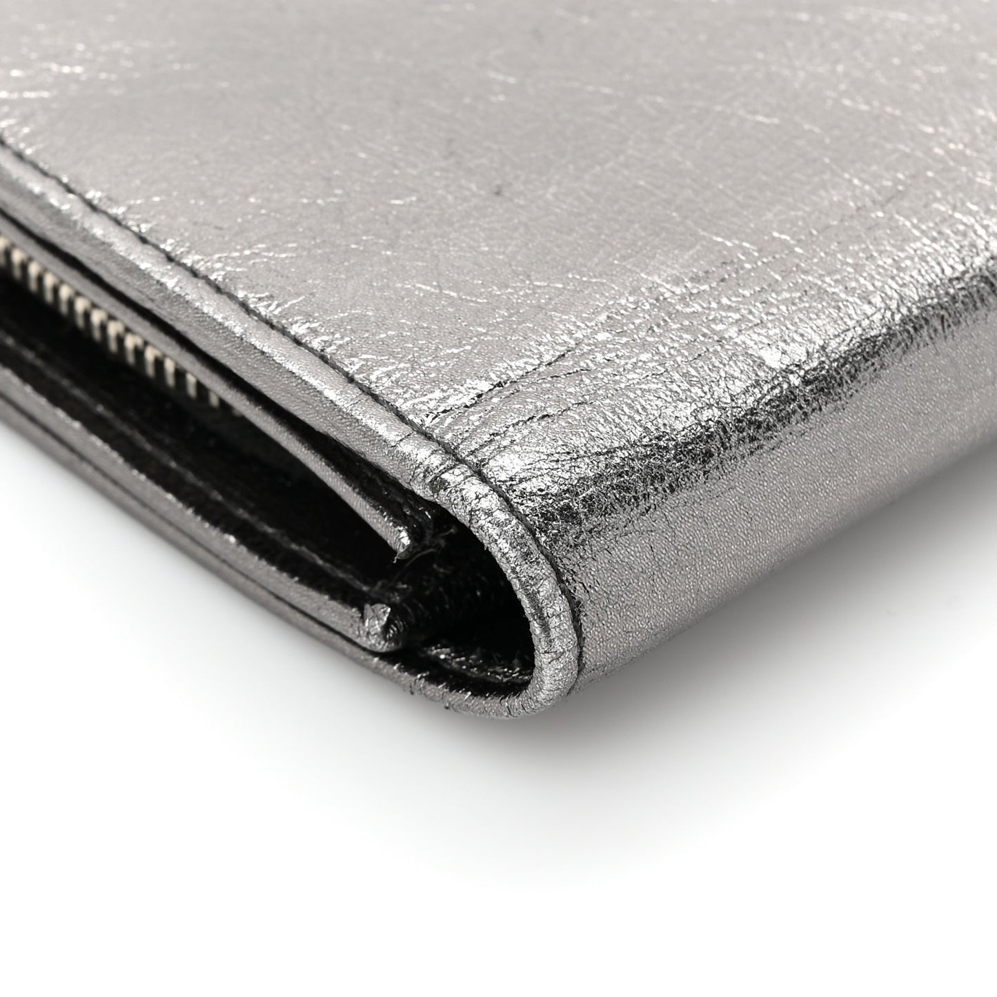 Metallic Calfskin Monogram Belle De Jour Clutch Silver