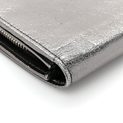 Saint Laurent Metallic Calfskin Monogram Belle De Jour Clutch Silver 14 of 16