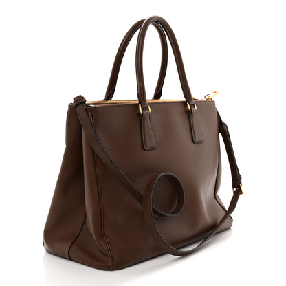 Prada Saffiano Lux Large Galleria Double Zip Tote Cacao 3 of 12