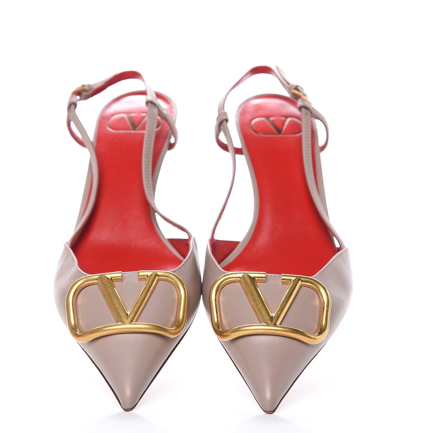 Calfskin Vlogo Slingback 40mm Pumps 38 Poudre