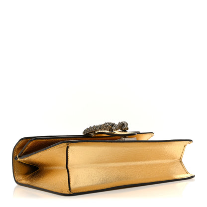 Gucci Metallic Textured Calfskin Crystal Small Dionysus Shoulder Bag Gold 4 of 11