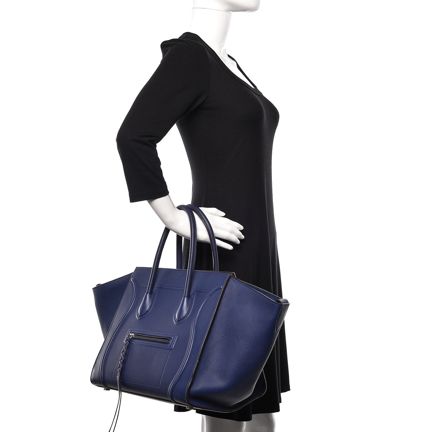 Celine Supple Calfskin Medium Phantom Luggage Indigo 2 of 12