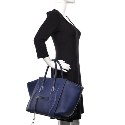 Celine Supple Calfskin Medium Phantom Luggage Indigo 2 of 12