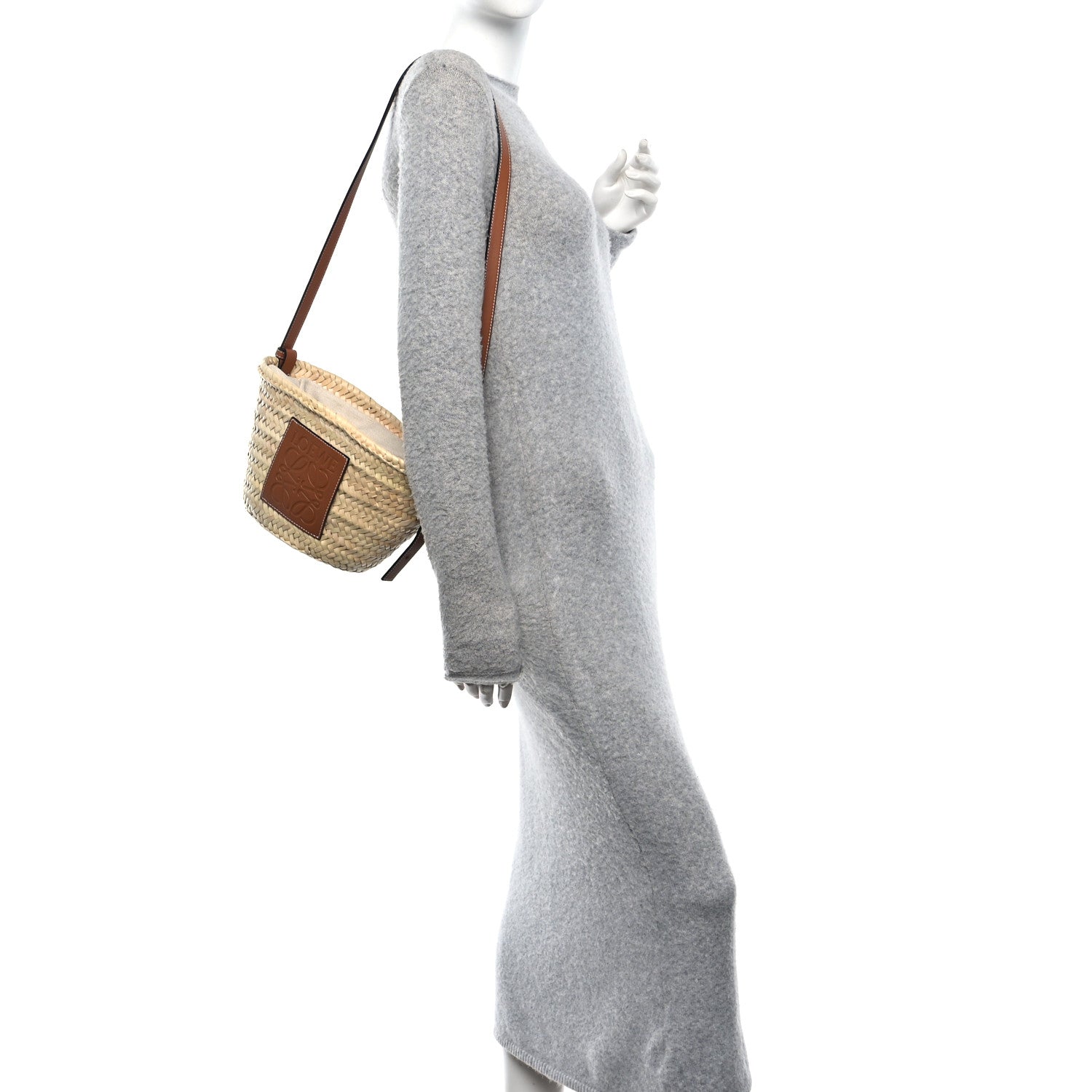 Loewe Raffia Drawstring Basket Tote Bag Natural Tan 2 of 9