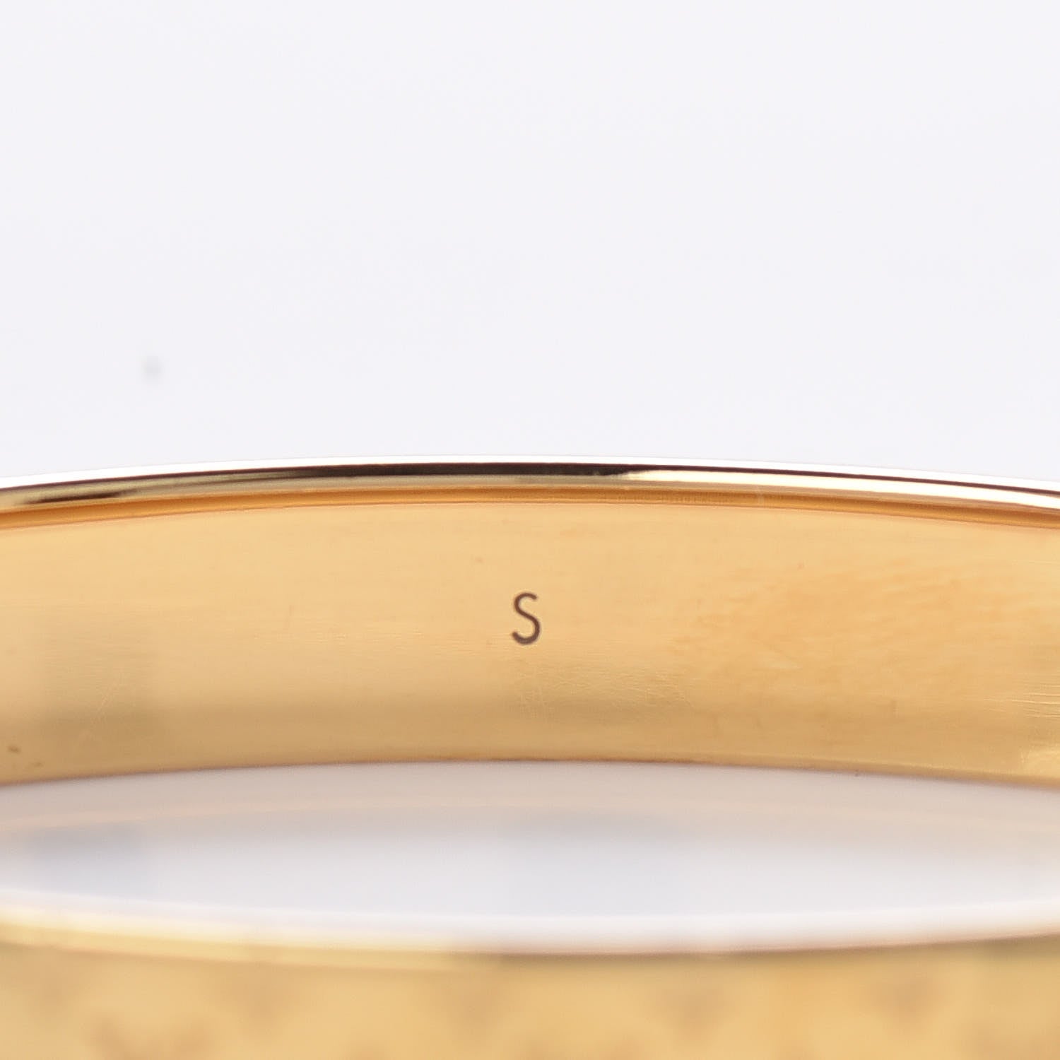 Louis Vuitton Brass Monogram Nanogram Cuff S Gold 5 of 5