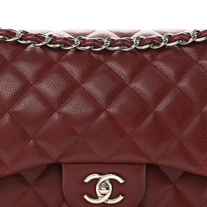 Chanel Caviar Quilted Jumbo Double Flap Dark Red 8 of 12