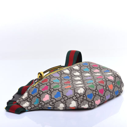 Gucci Soft GG Supreme Monogram Hearts Web Childrens Belt Bag Beige Ebony Multicolor Freesia 4 of 10