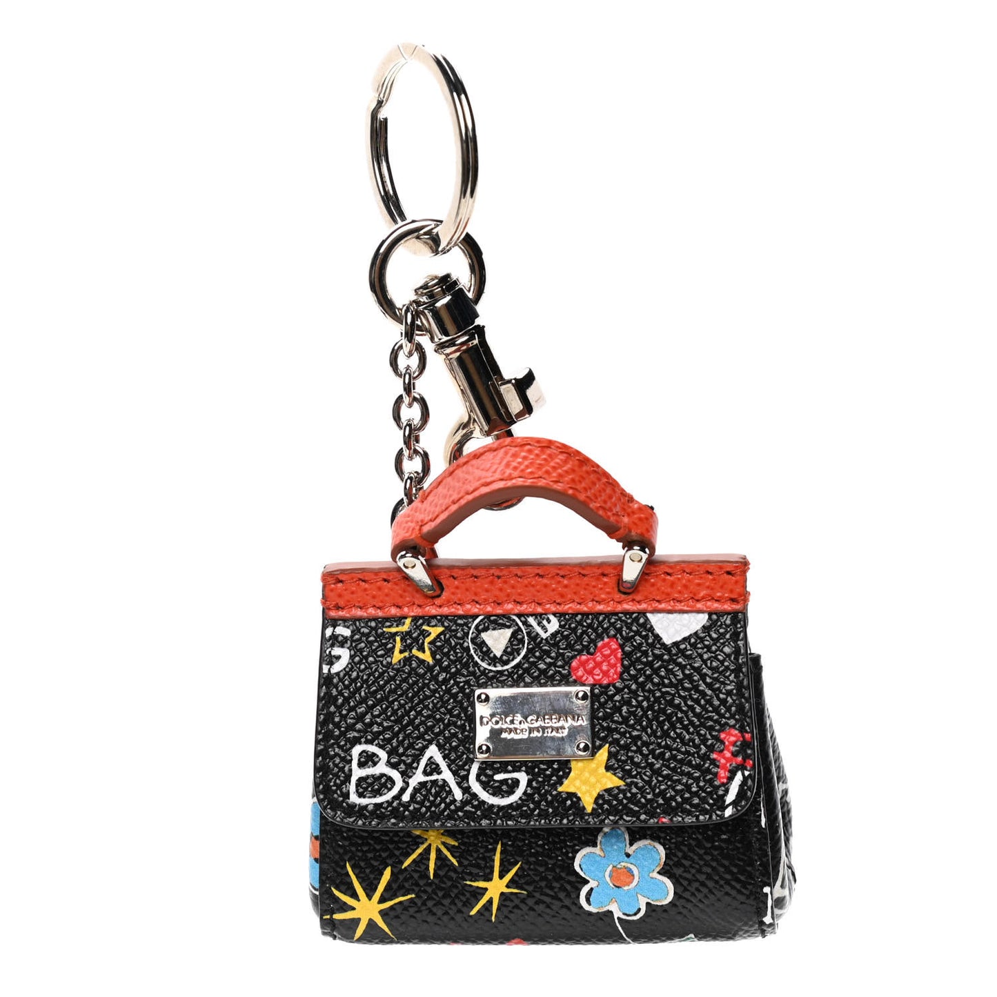 Dauphine Print Miss Sicily Bag Key Chain Black
