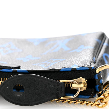 Louis Vuitton Colored Monogram Mini Pochette Accessories Blue Black 8 of 10