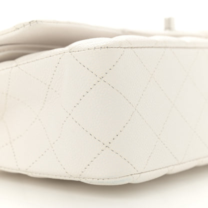 Chanel Caviar Quilted Medium Double Flap White 9 of 11
