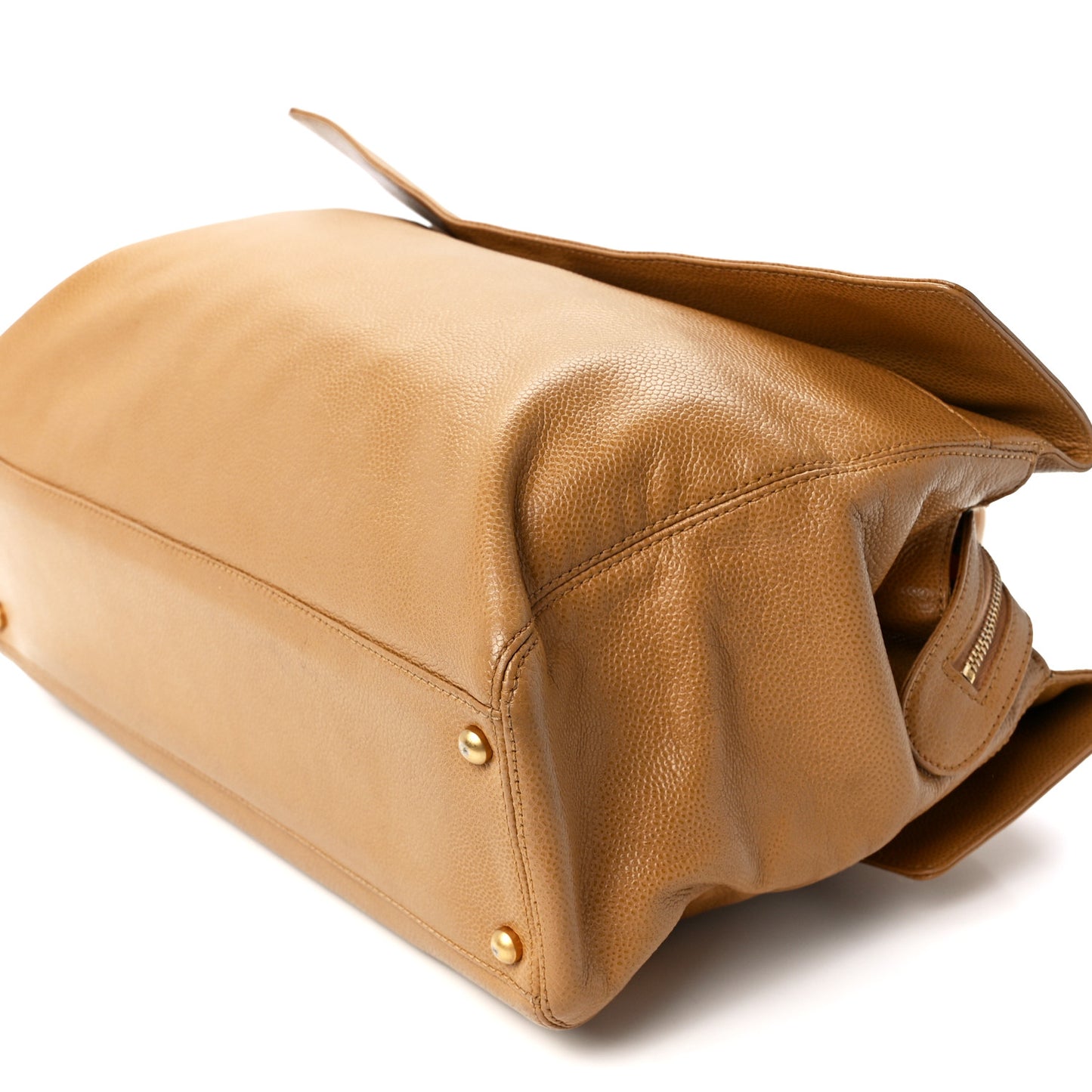 Caviar Flap Shoulder Bag Beige