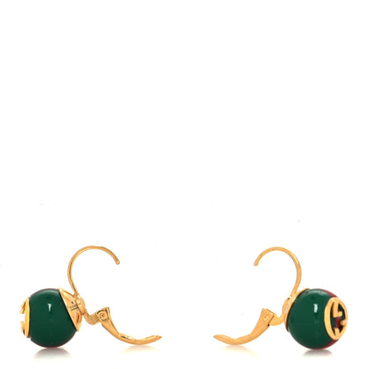 Gucci Resin Web Earrings Red Green Gold 3 of 4