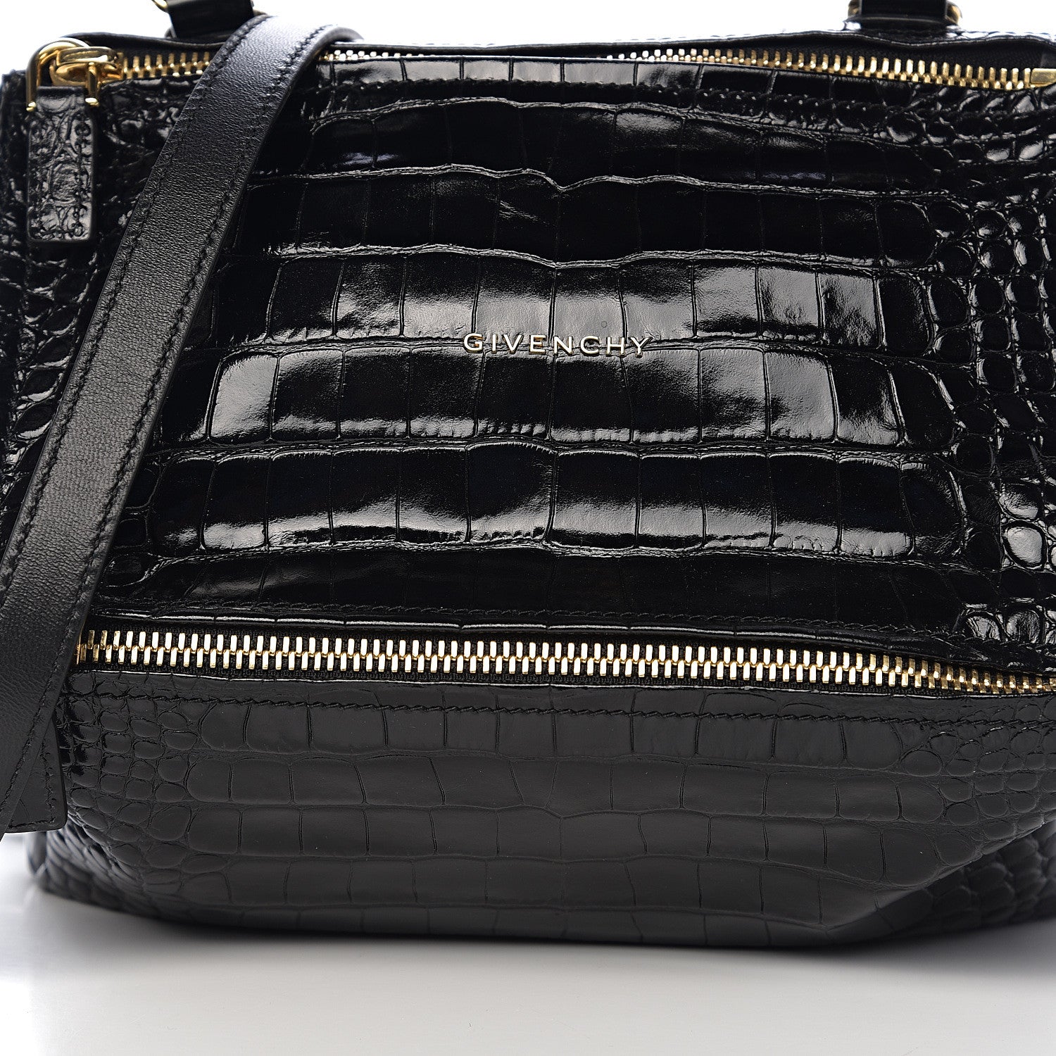 Givenchy Calfskin Crocodile Embossed Small Pandora Black 9 of 9