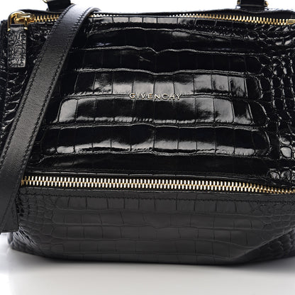 Givenchy Calfskin Crocodile Embossed Small Pandora Black 9 of 9